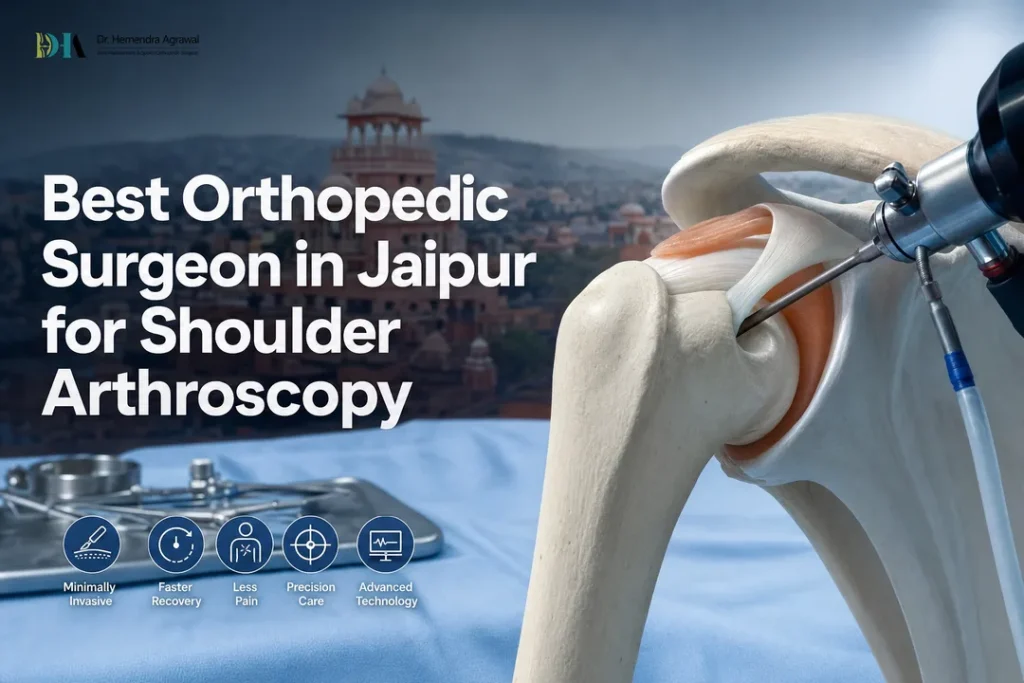 Featured image illustrating shoulder arthroscopy by an orthopedic surgeon in jaipur