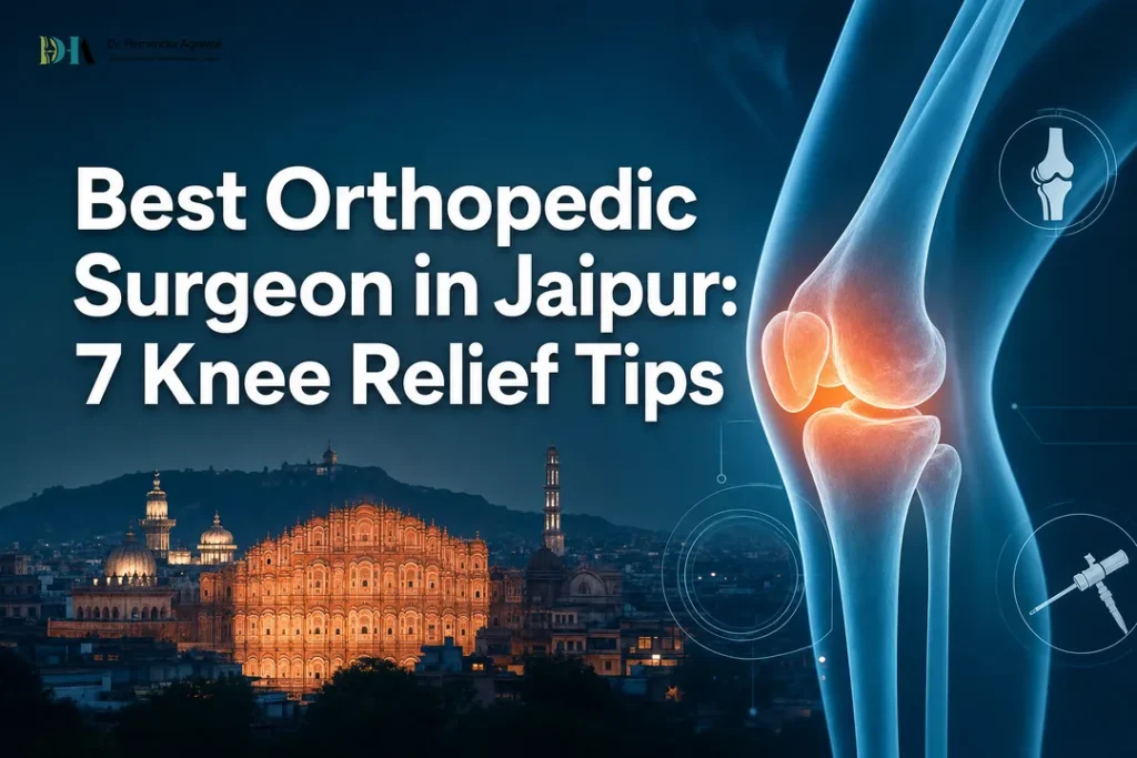 Featured image for orthopedic surgeon in jaipur showing knee joint relief theme.